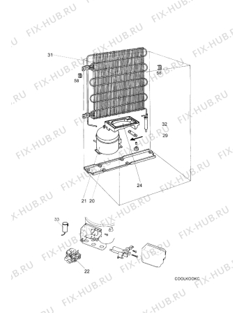 Взрыв-схема холодильника Zanussi ZT155AGO - Схема узла Cooling system 017